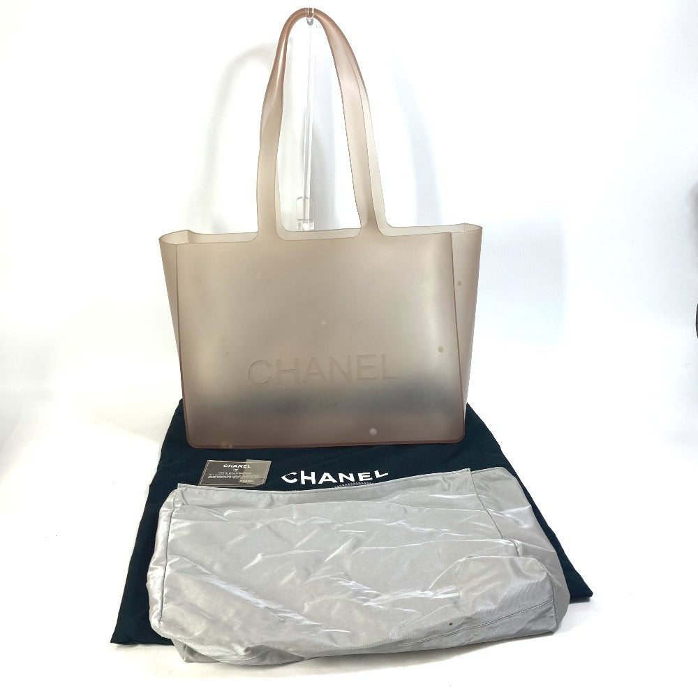 CHANEL Tote Bag rubber Gray type Shoulder logo Women Used