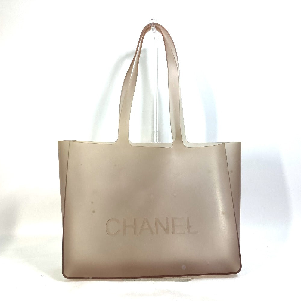CHANEL Tote Bag rubber Gray type Shoulder logo Women Used