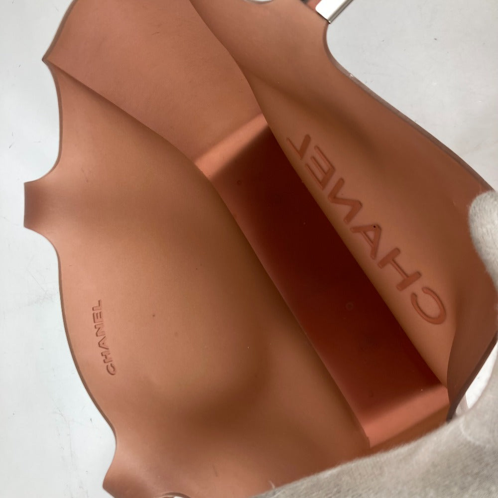 CHANEL Tote Bag rubber Brown logo