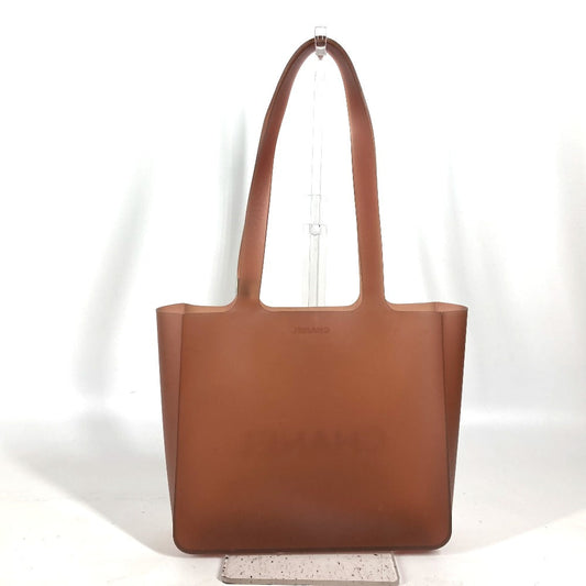 CHANEL Tote Bag rubber Brown logo