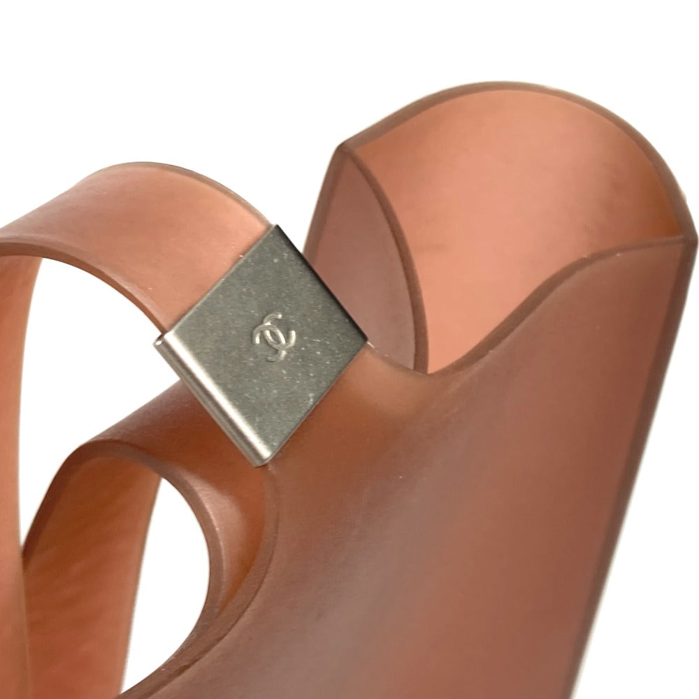 CHANEL Tote Bag rubber Brown logo