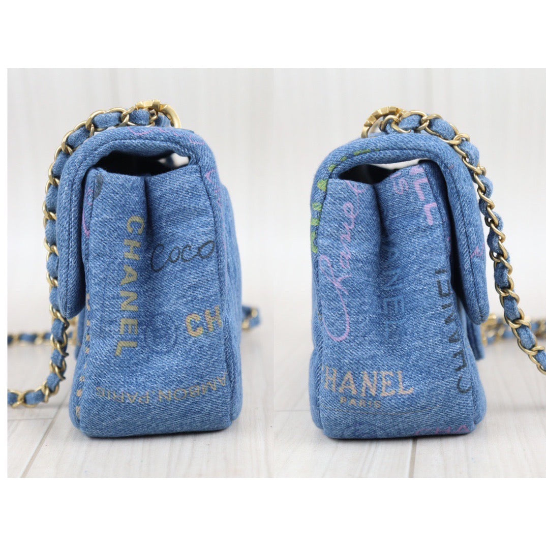 Rank A ｜ CHANEL Denim Small Flap Chain Shoulder ｜23102819