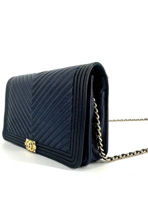 Caviar gold boy chevron woc mini bag cross Chanel