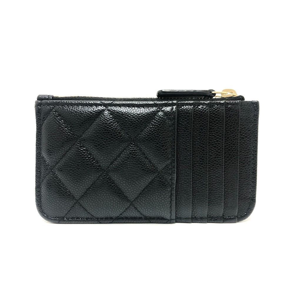 CHANEL Coin case AP2570 Caviar skin black COCO Mark Matelasse Classic Zip Women Used