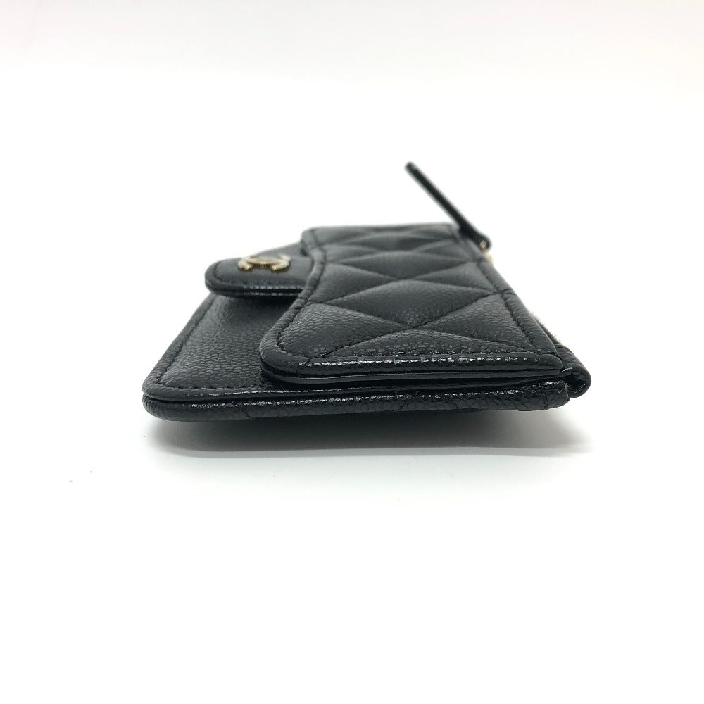 CHANEL Coin case AP2570 Caviar skin black COCO Mark Matelasse Classic Zip Women Used