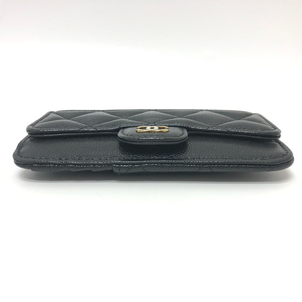 CHANEL Coin case AP2570 Caviar skin black COCO Mark Matelasse Classic Zip Women Used