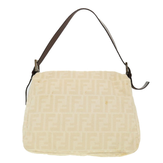 FENDI Zucca Canvas Mamma Baguette Shoulder Bag Cream