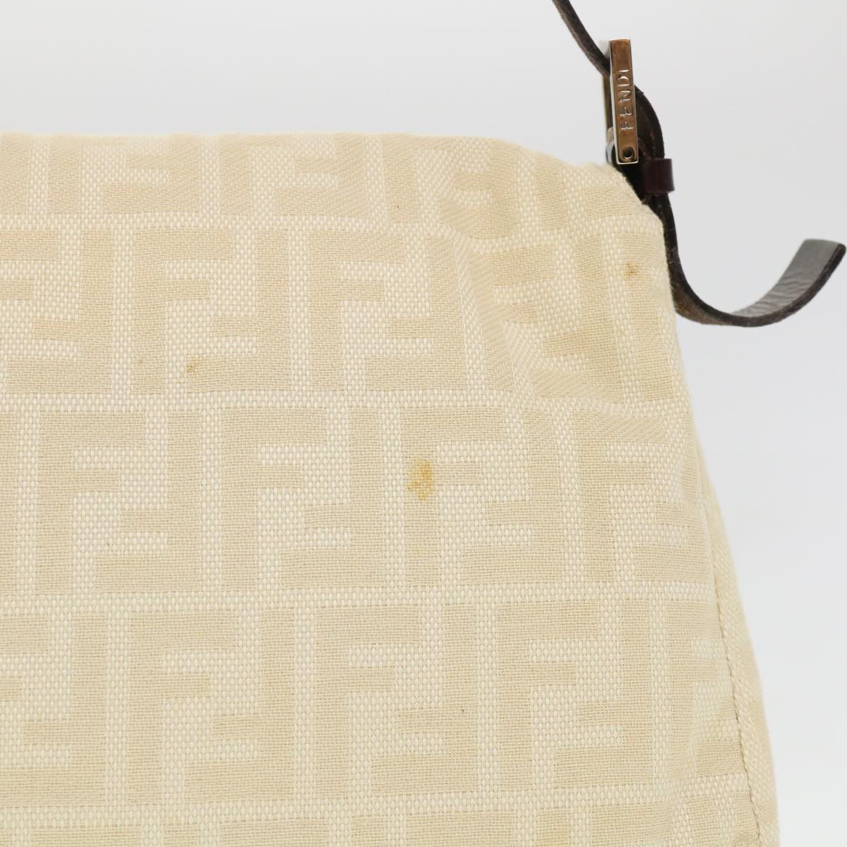 FENDI Zucca Canvas Mamma Baguette Shoulder Bag Cream