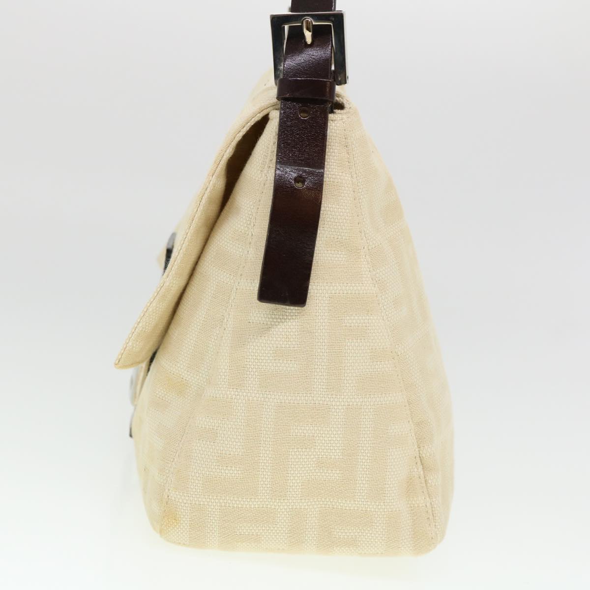 FENDI Zucca Canvas Mamma Baguette Shoulder Bag Cream