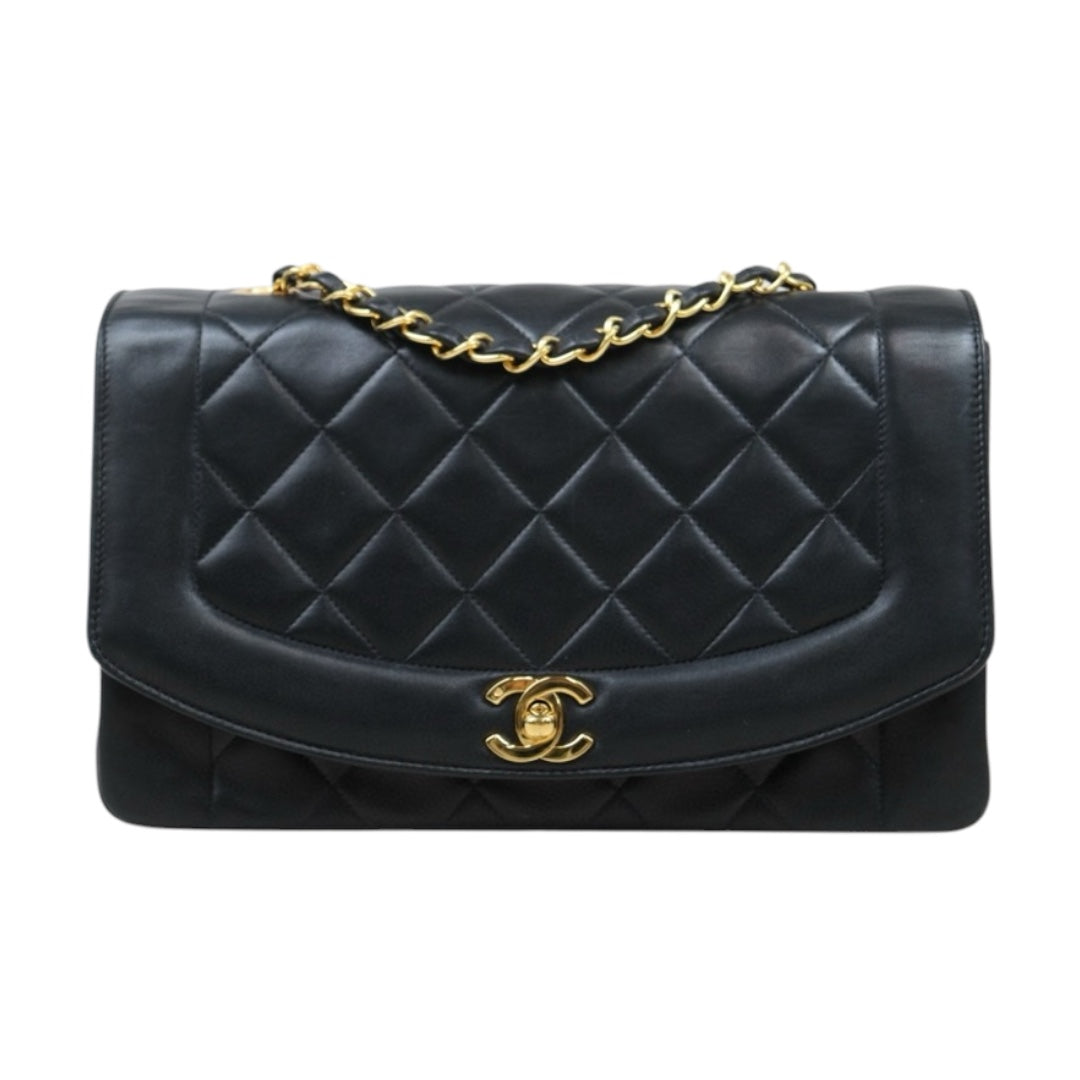 Good ( Rank AB)｜ CHANEL Matrasse Diana 25 Lamb Skin  Chain Bag Made in 1991-1994 Year｜P25031406