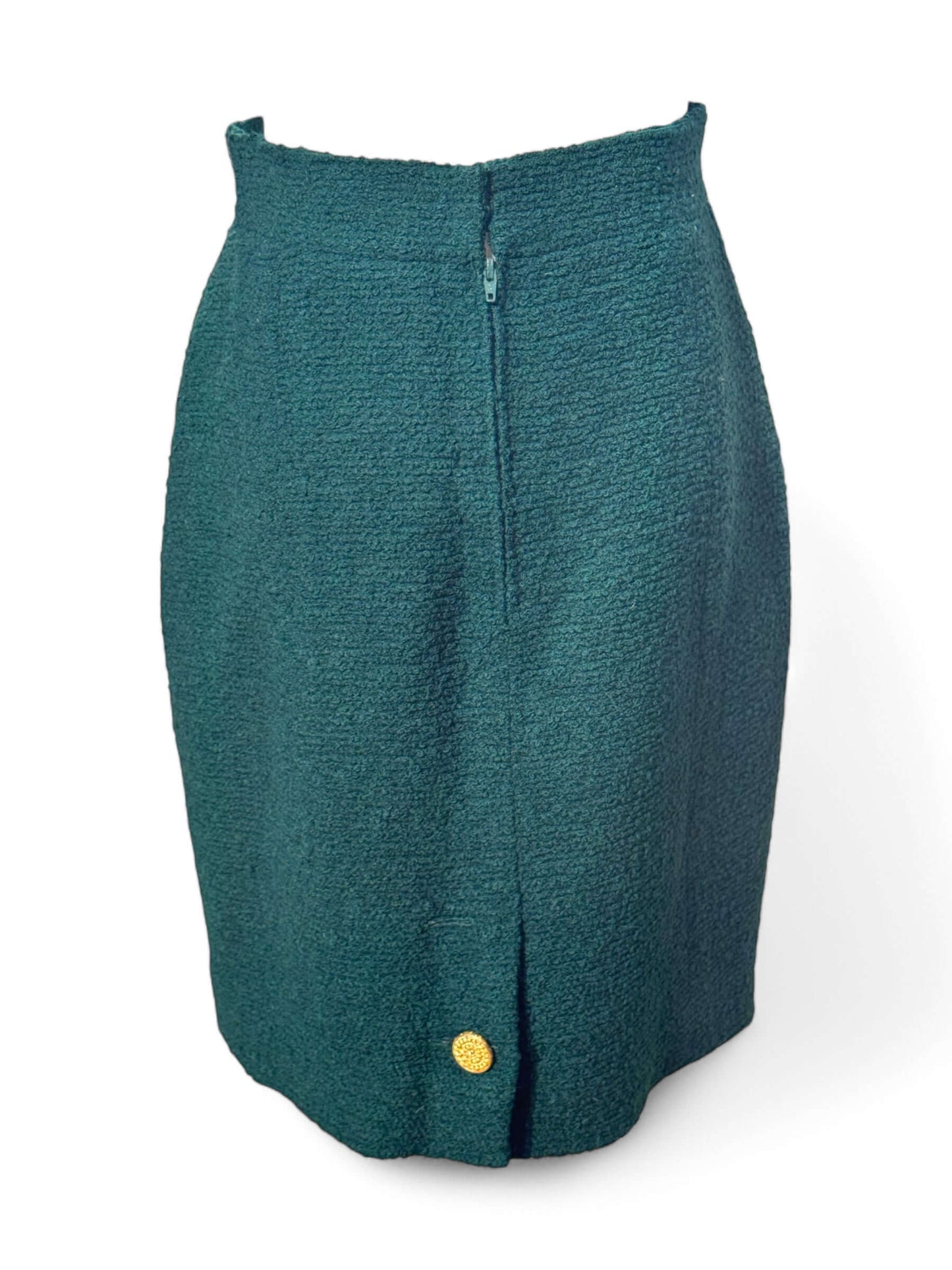 Chanel - Jupe en tweed vert