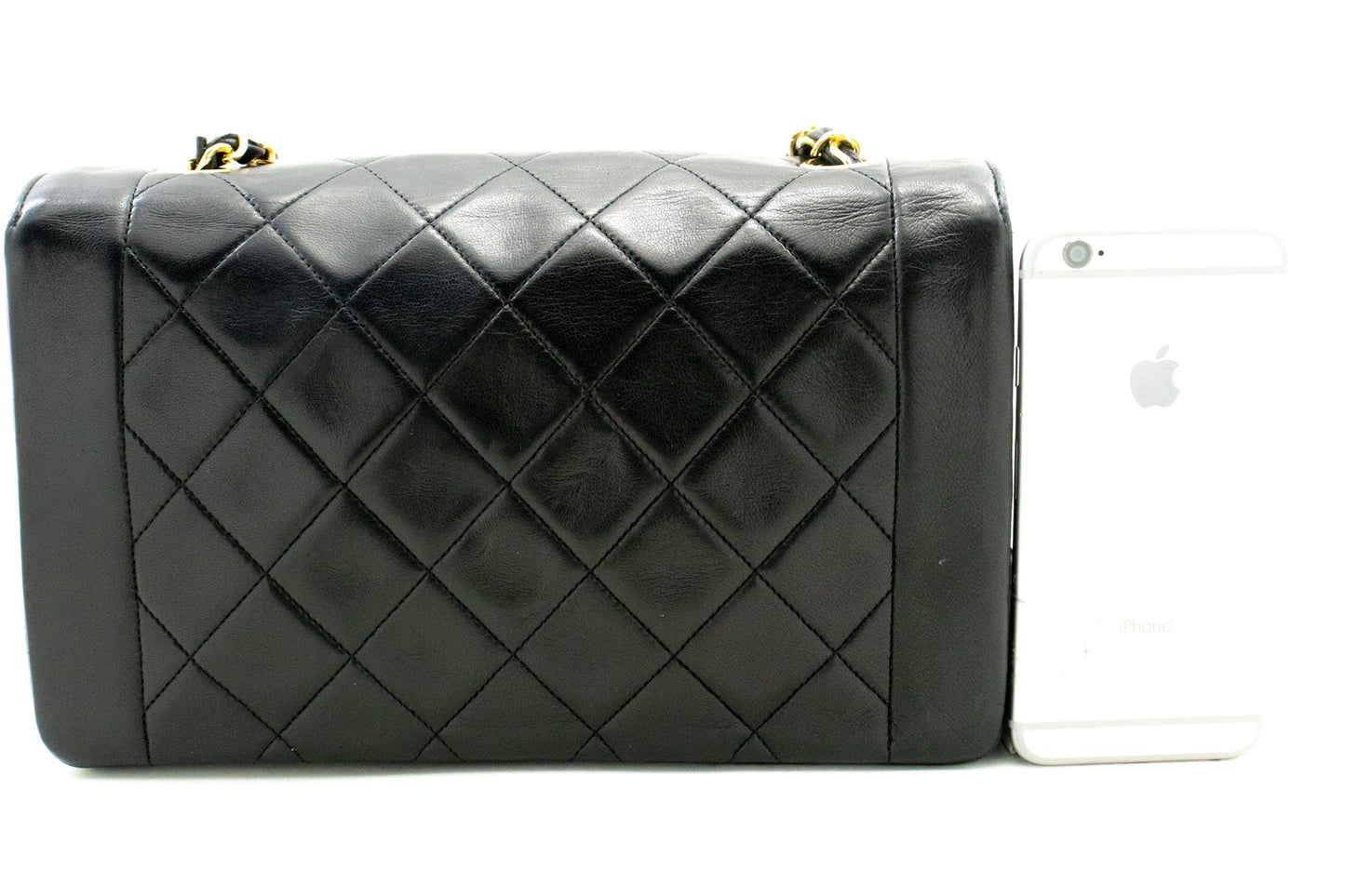 Top Quality Chanel Diana New Chain Shoulder Bag Black Quilted Lambskin Purse