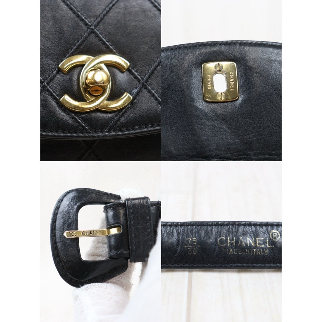 Good ( Rank AB)｜ CHANEL  Matrasse Lambskin Waist Bag ｜H25022412