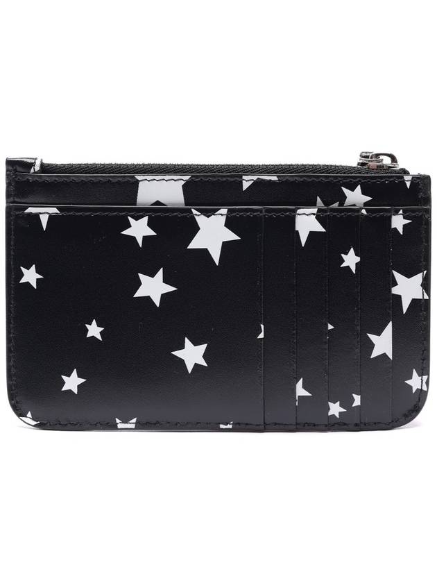 Luxury Balenciaga  Stars And Moon Print Card Wallet Black