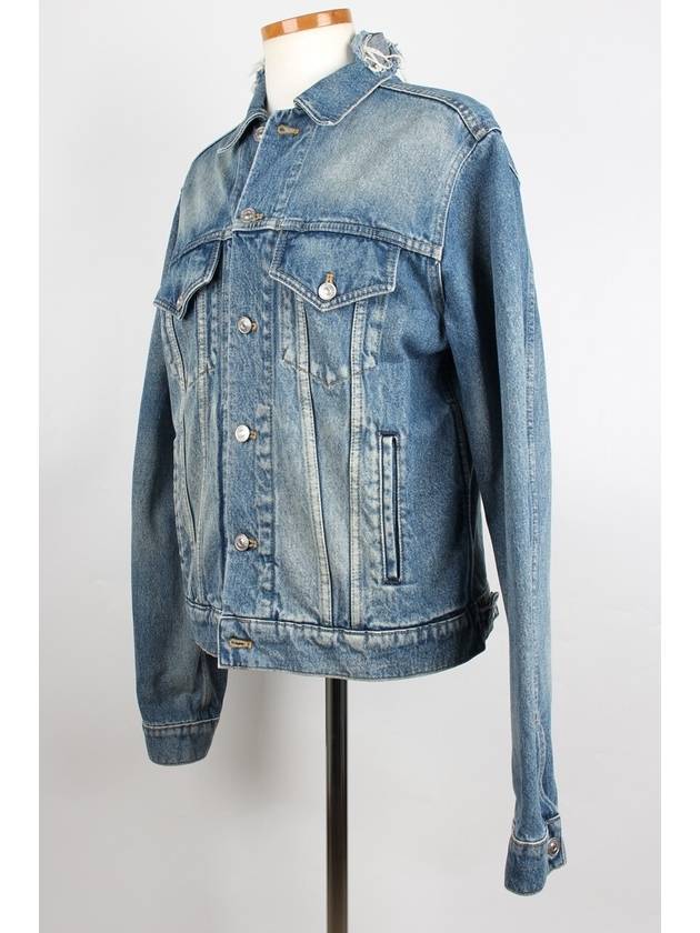 Luxury Balenciaga  wave logo denim jacket 48