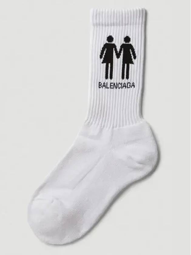 Luxury Balenciaga  Pride Tennis Socks White