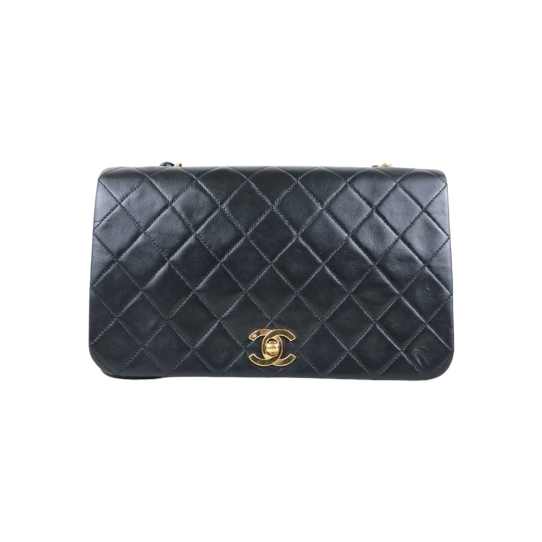 Good ( Rank AB)｜ CHANEL Matrasse  Lamb Skin Flap 23 Chain Bag Black Made in 1989-1991 Year｜J25060507