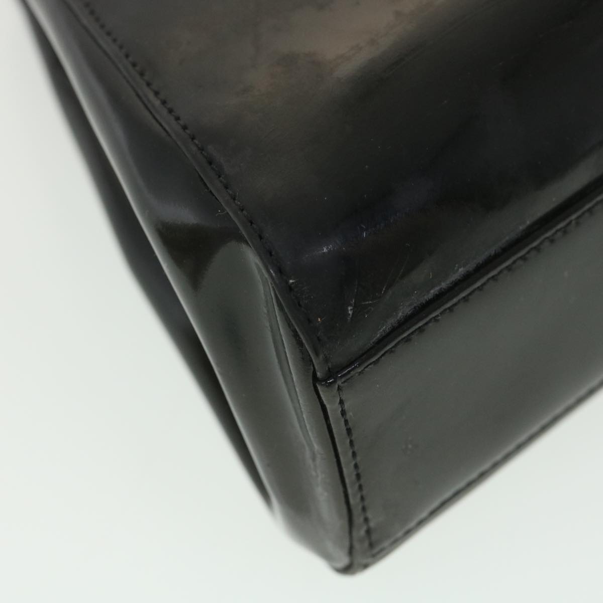 Top Quality Chanel Hand Bag Enamel Black CC Auth 39199