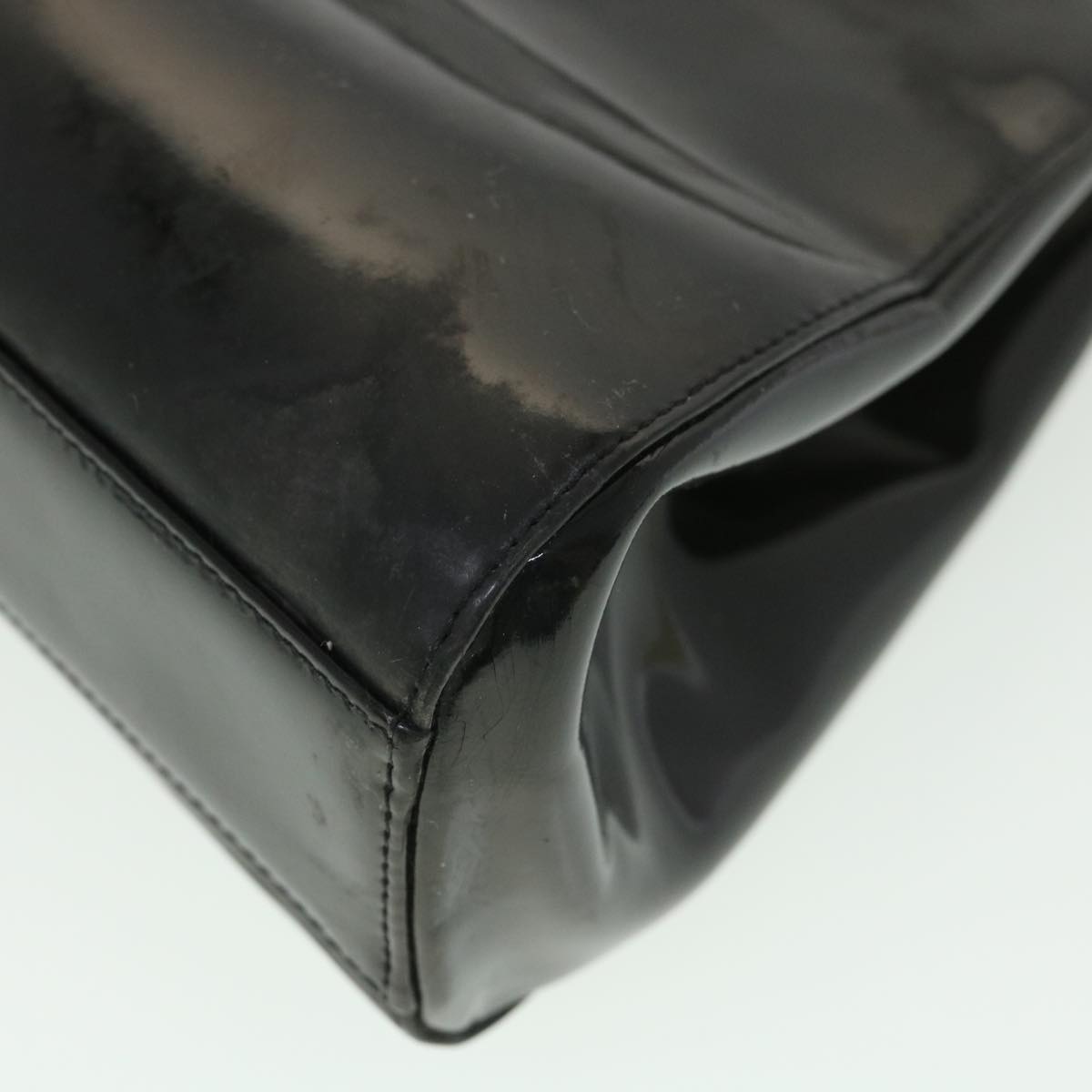Top Quality Chanel Hand Bag Enamel Black CC Auth 39199