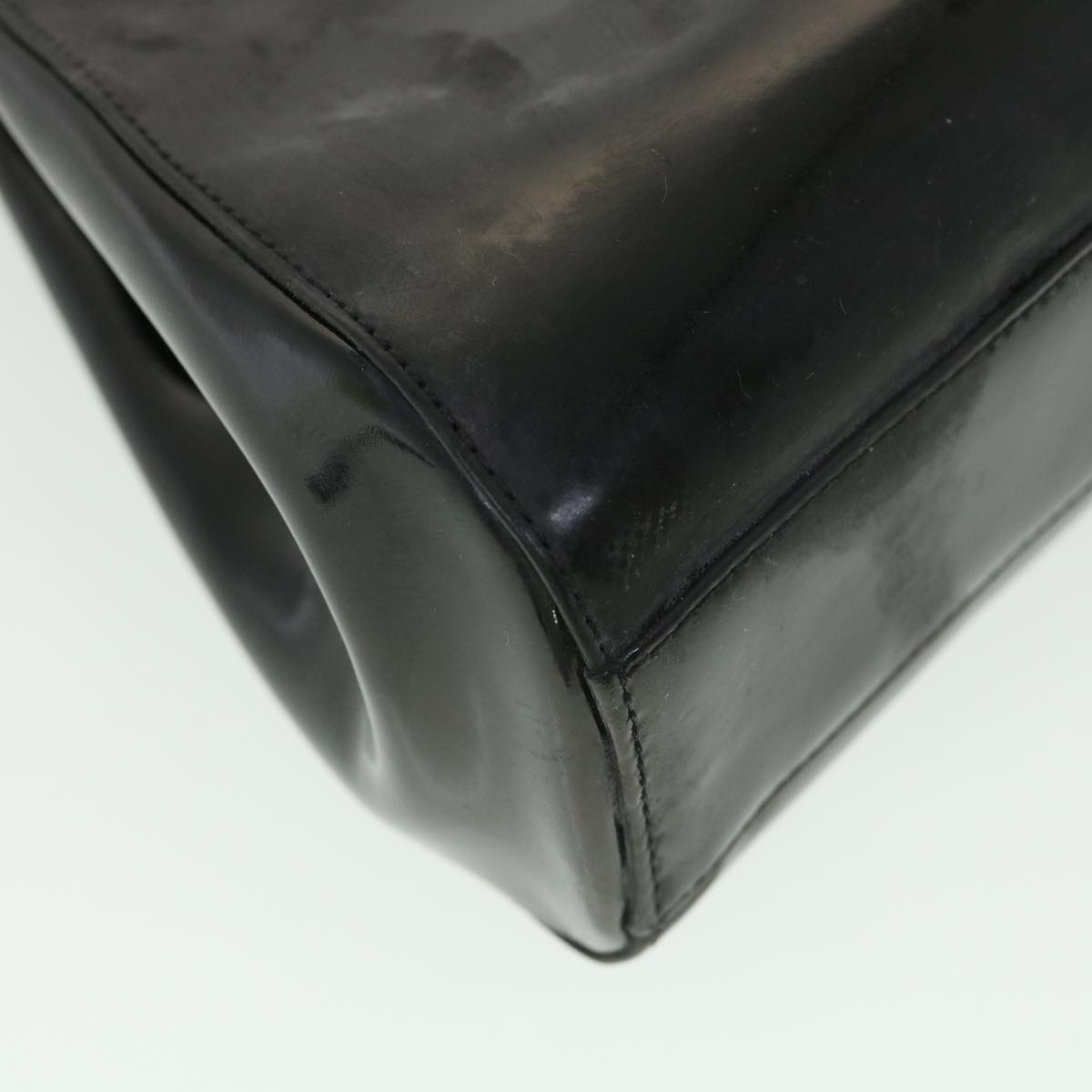 Top Quality Chanel Hand Bag Enamel Black CC Auth 39199