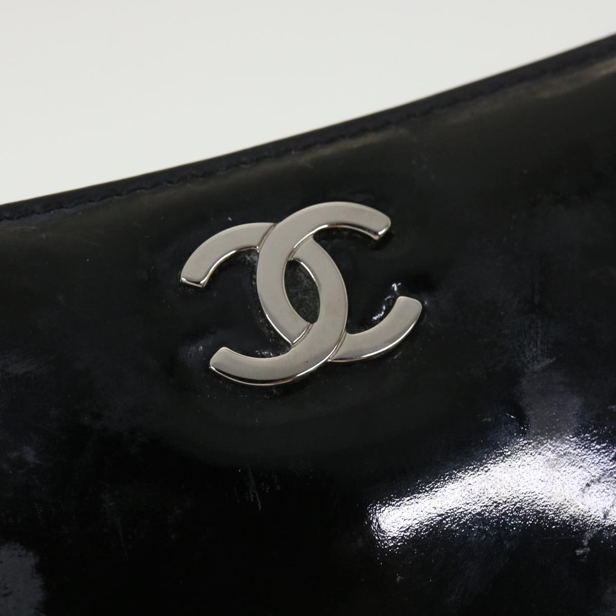 Top Quality Chanel Hand Bag Enamel Black CC Auth 39199