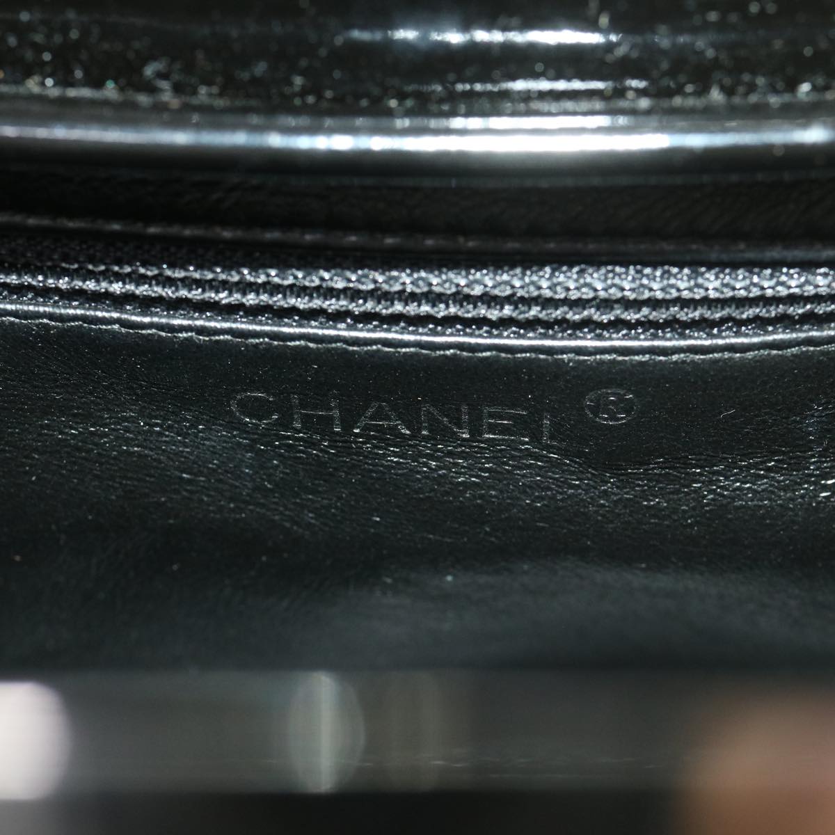 Top Quality Chanel Hand Bag Enamel Black CC Auth 39199