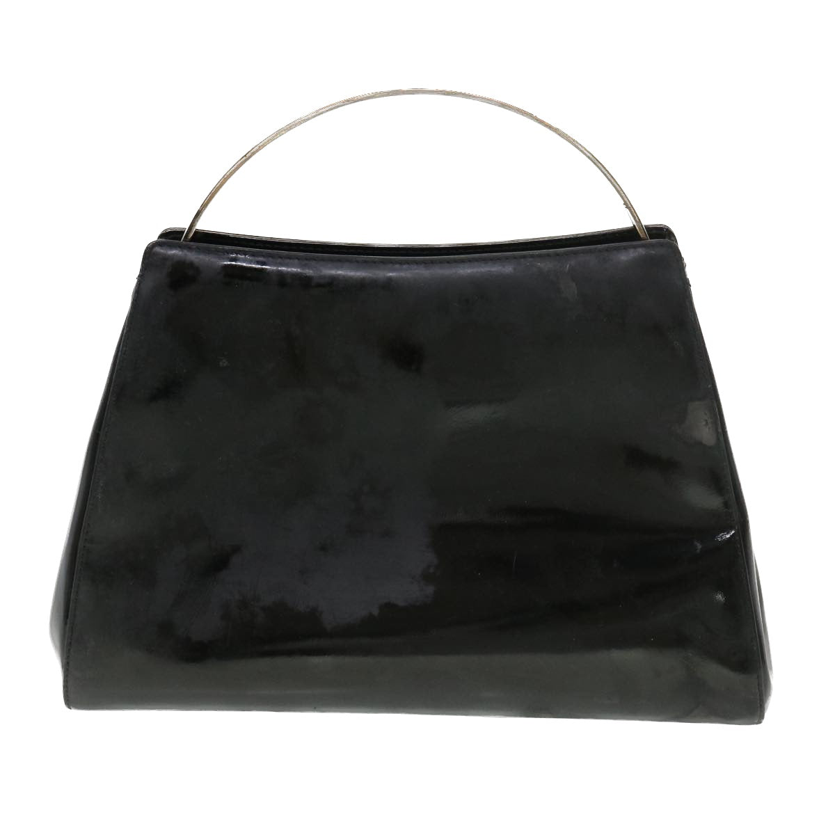 Top Quality Chanel Hand Bag Enamel Black CC Auth 39199