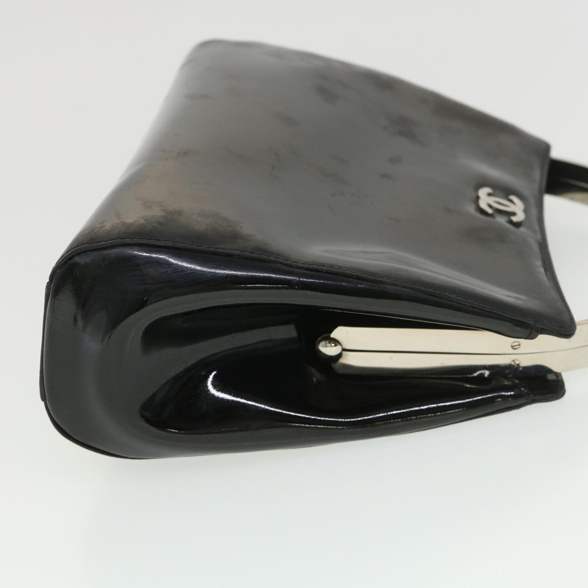 Top Quality Chanel Hand Bag Enamel Black CC Auth 39199