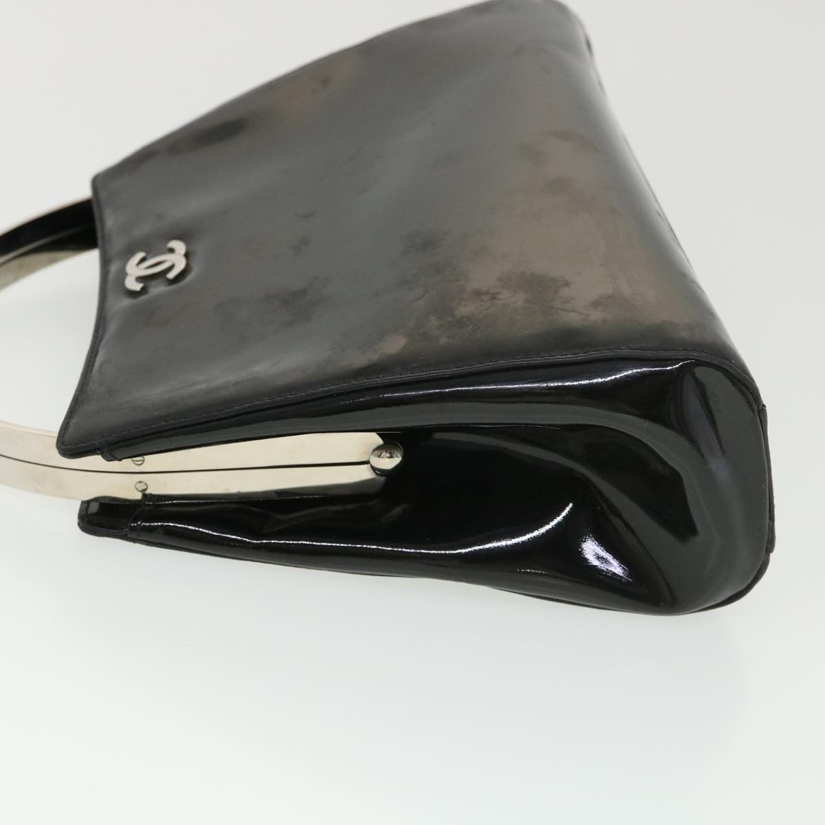 Top Quality Chanel Hand Bag Enamel Black CC Auth 39199