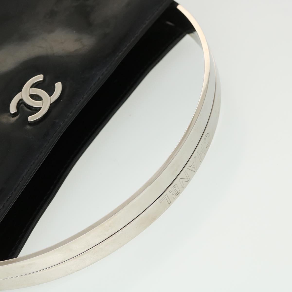 Top Quality Chanel Hand Bag Enamel Black CC Auth 39199