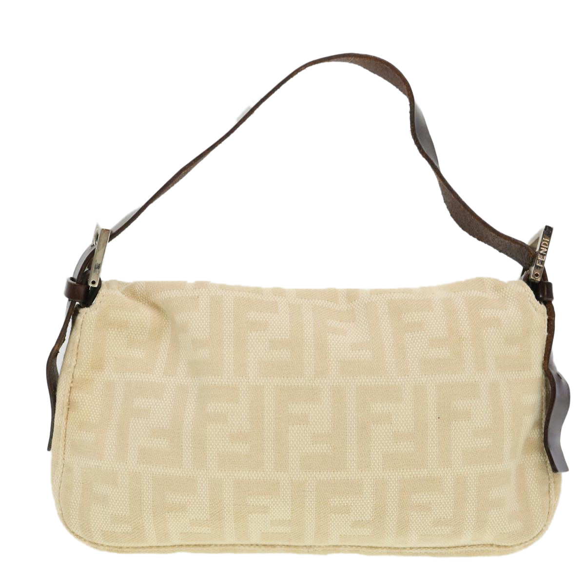 FENDI Zucca Canvas Mamma Baguette Shoulder Bag Beige 3