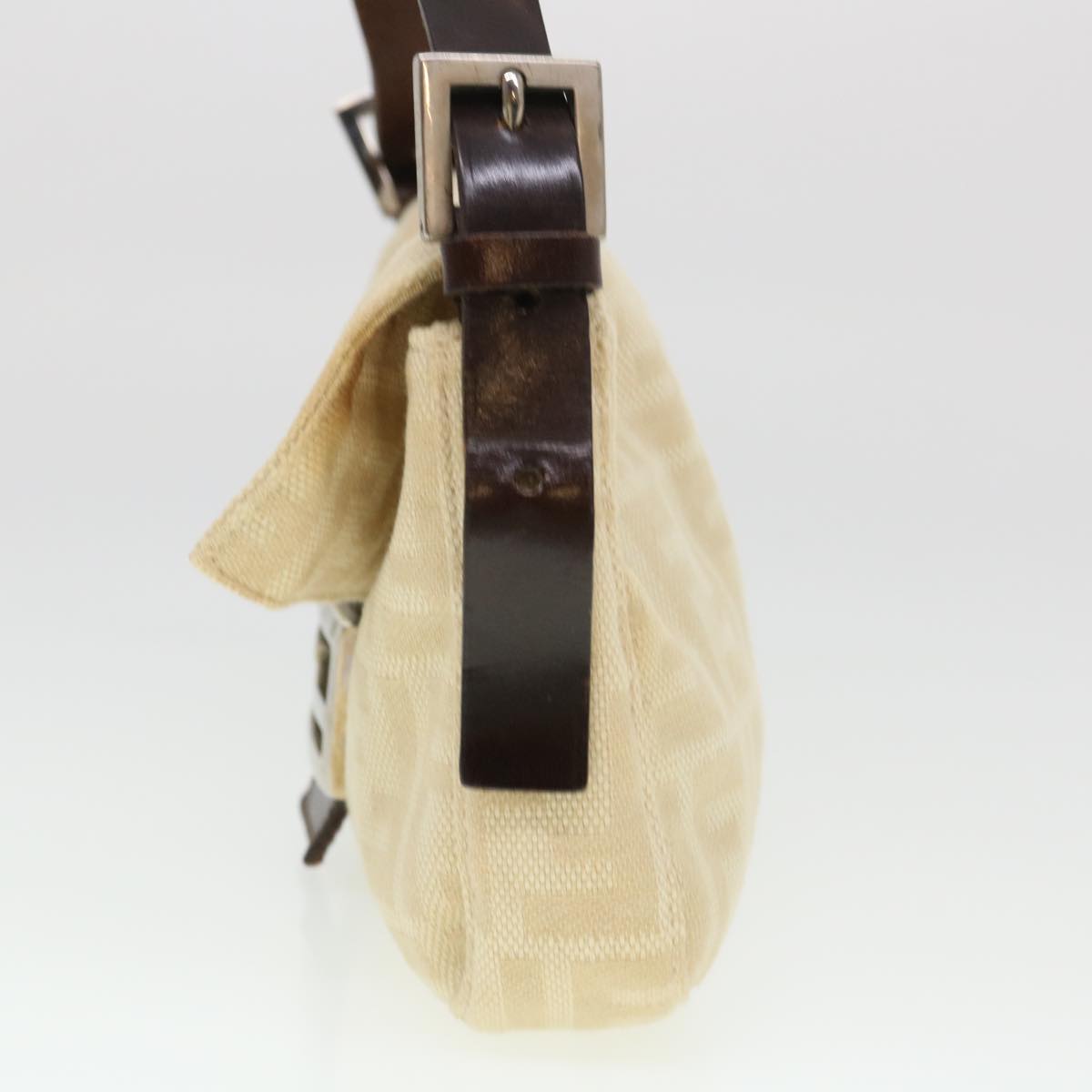 FENDI Zucca Canvas Mamma Baguette Shoulder Bag Beige 3
