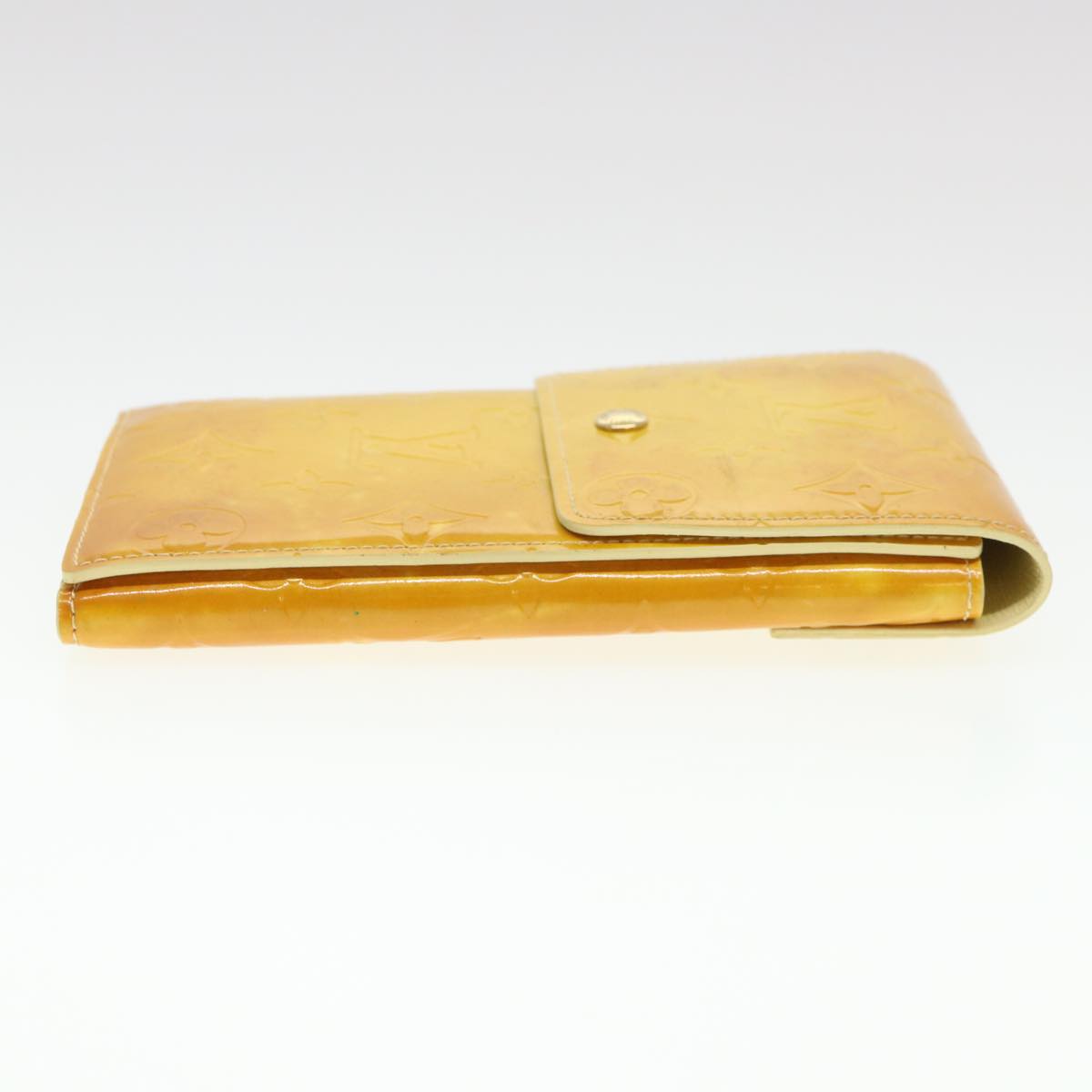 LOUIS VUITTON Monogram Vernis Walker Wallet Beige M91074 LV Auth 39308