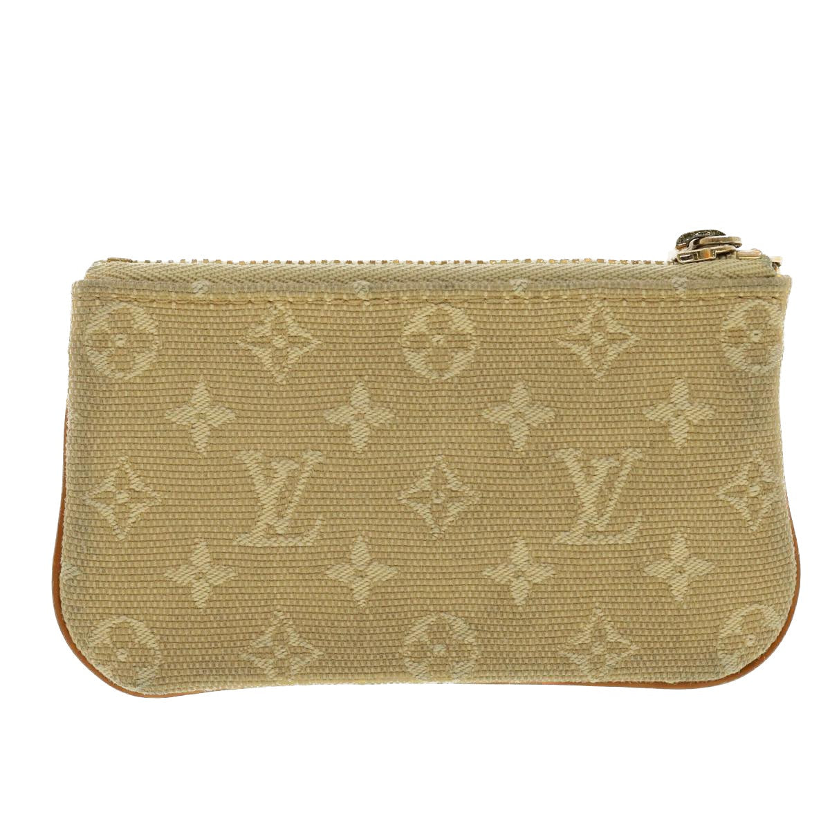 LOUIS VUITTON Monogram Mini Pochette Cles Coin Purse Beige M92438 LV Auth 39328