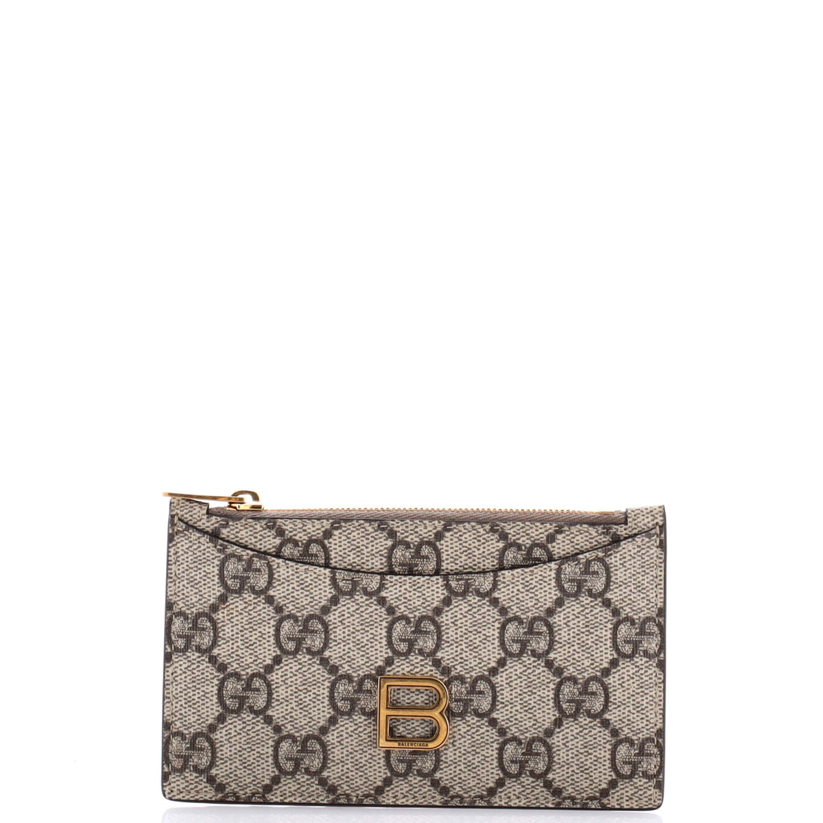 x Luxury Balenciaga  The Hacker Project Zip Card Case GG Coated Canvas