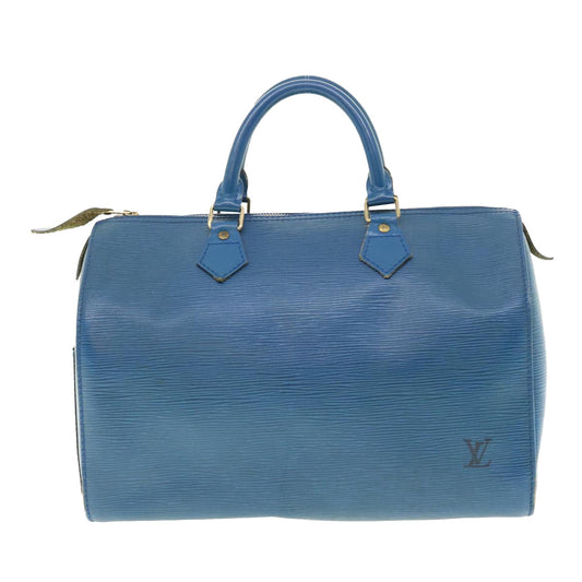 LOUIS VUITTON Epi Speedy 30 Hand Bag Toledo Blue M43005 LV Auth 39413