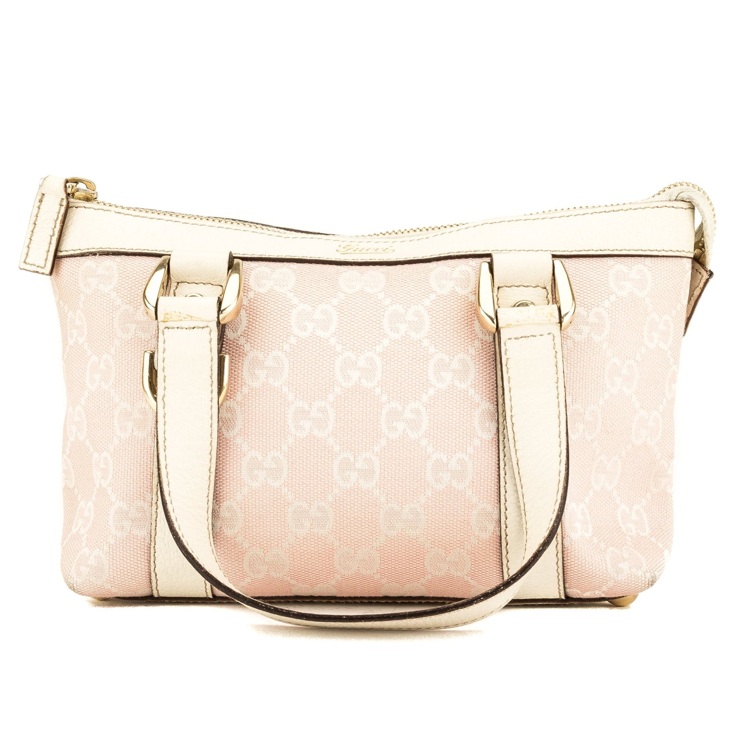 G*G Pink and White GG Monogram Small Abbey Tote (3956013)