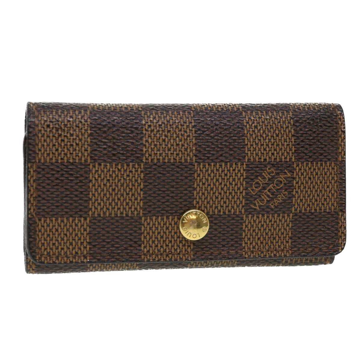 LOUIS VUITTON Damier Ebene Multicles 4 Key Case N62631 LV Auth 39594