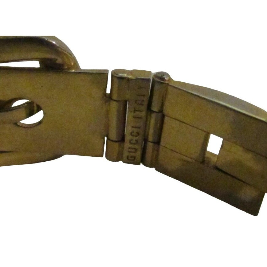 Vintage, Gucci Sylvie style gold link skinny belt with metal 'belt buckle' clasp