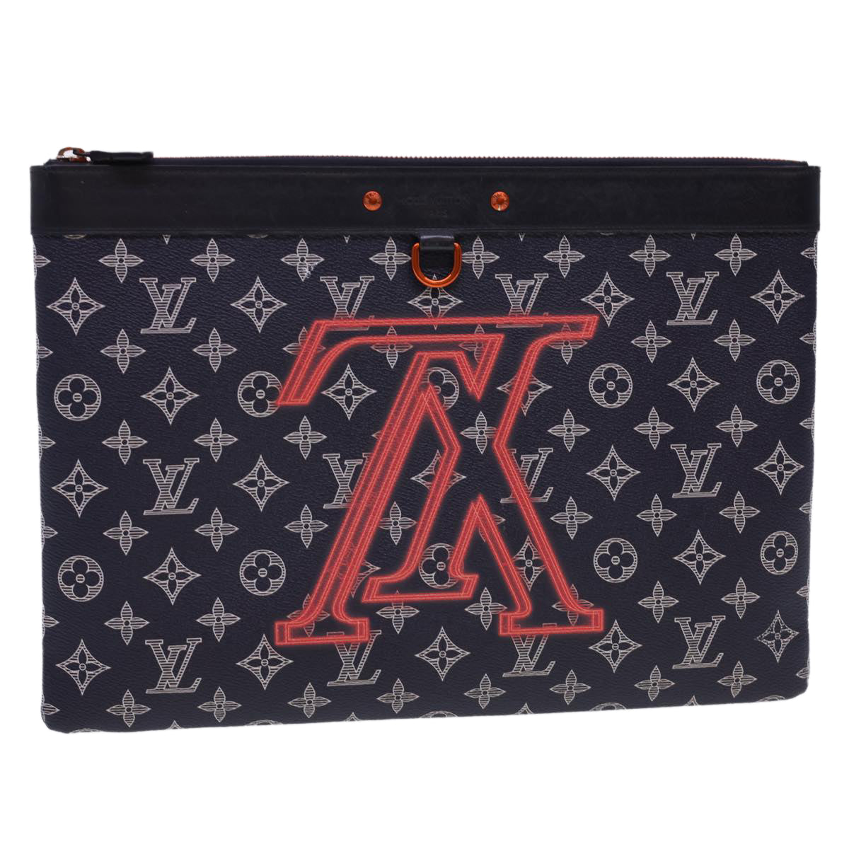 LOUIS VUITTON Monogram Ink Pochette Apollo Clutch Bag Navy M62905 LV Auth 39644A