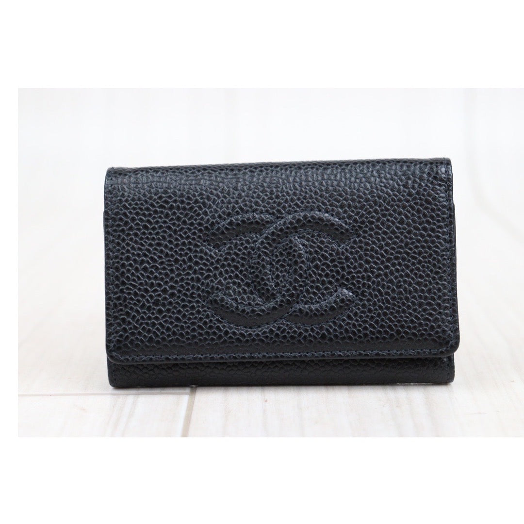 Rank A ｜CHANEL Caviar Skin Key Case Black｜V23110932