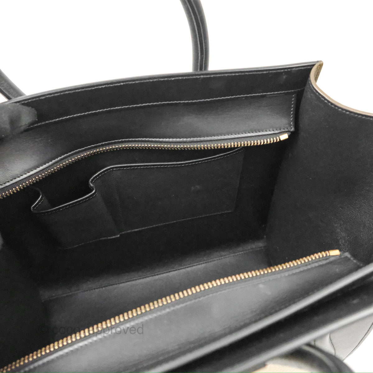 Celine Mini Luggage Bag Black/Brown/Ivory Calfskin