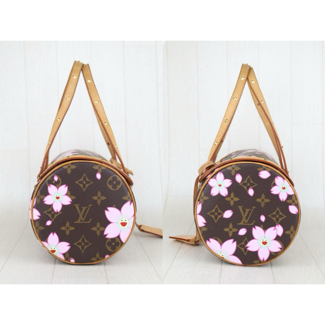 Rank AB ｜ LV Takashi Murakam Sakura Monogram Papillon 27 HandBag｜S25051202