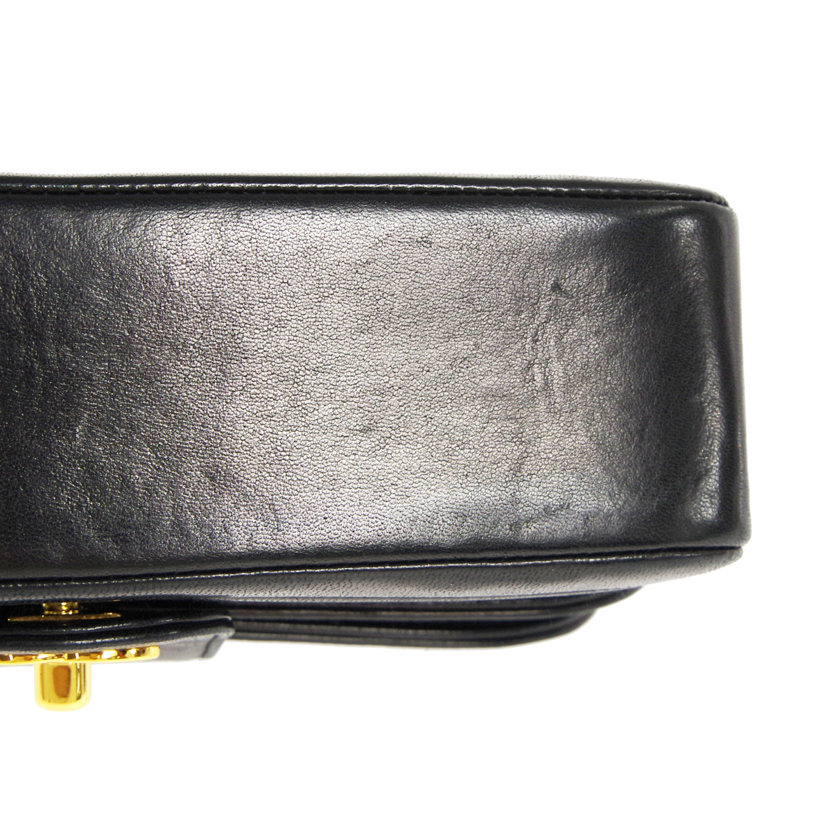 Chanel 1991-1994 Horizontal Flap Small Black Lambskin