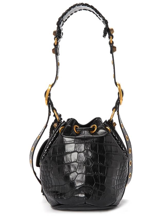 Luxury Balenciaga  Le Cagole XS Leather Bucket Bag Black