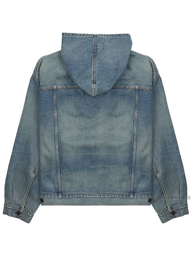 Luxury Balenciaga  Washed Effect Denim Hoodie Blue