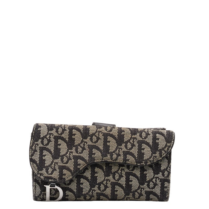 Dior Trotter Saddle Long Wallet Naïve Beige Canvas Leather  Dior