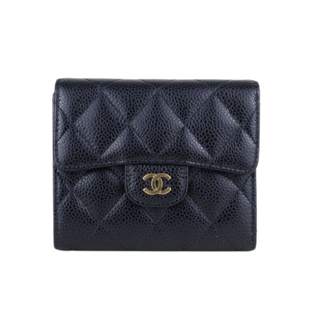 Very Good ( Rank A) ｜CHANEL Caviar Skin Leather Calf Leather  Wallet Black Made In 2018 Year｜S25011001
