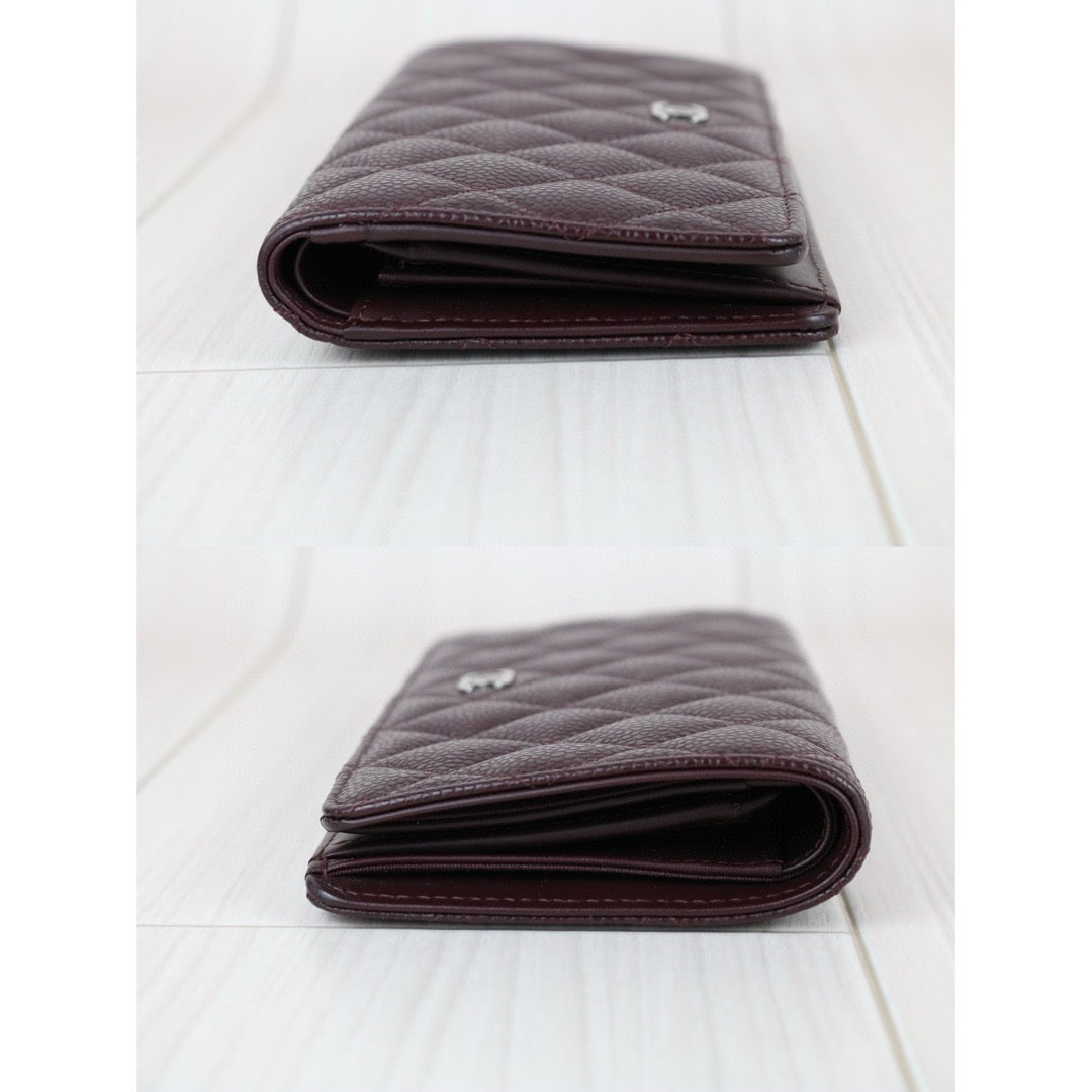 Excellent（Rank SA）｜CHANEL Caviar Skin Brown Long Wallet Made In 2014 Year｜S25031502
