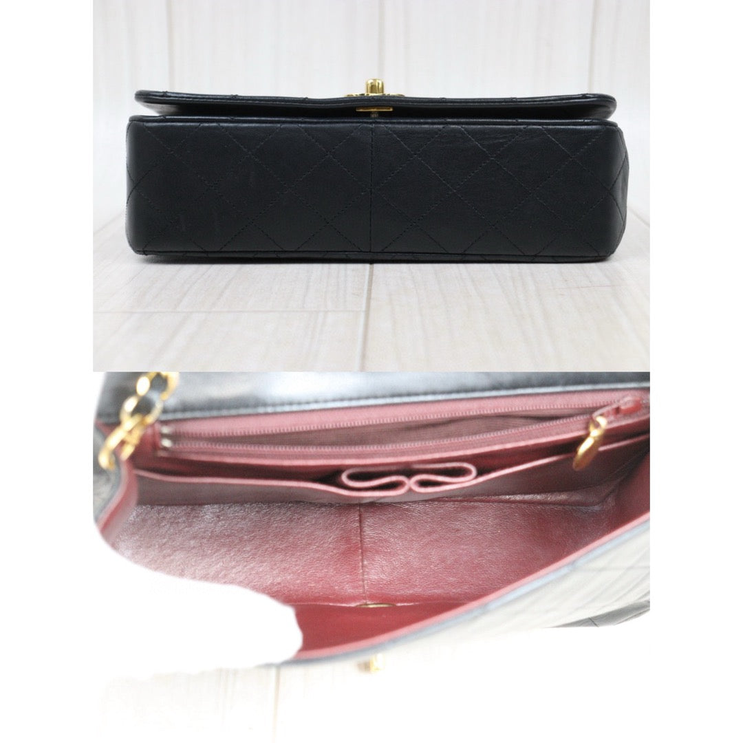 Good ( Rank AB)｜ CHANEL Matrasse Lamb Skin Chain Bag Black Made in 1989-1991 Year｜P25031407